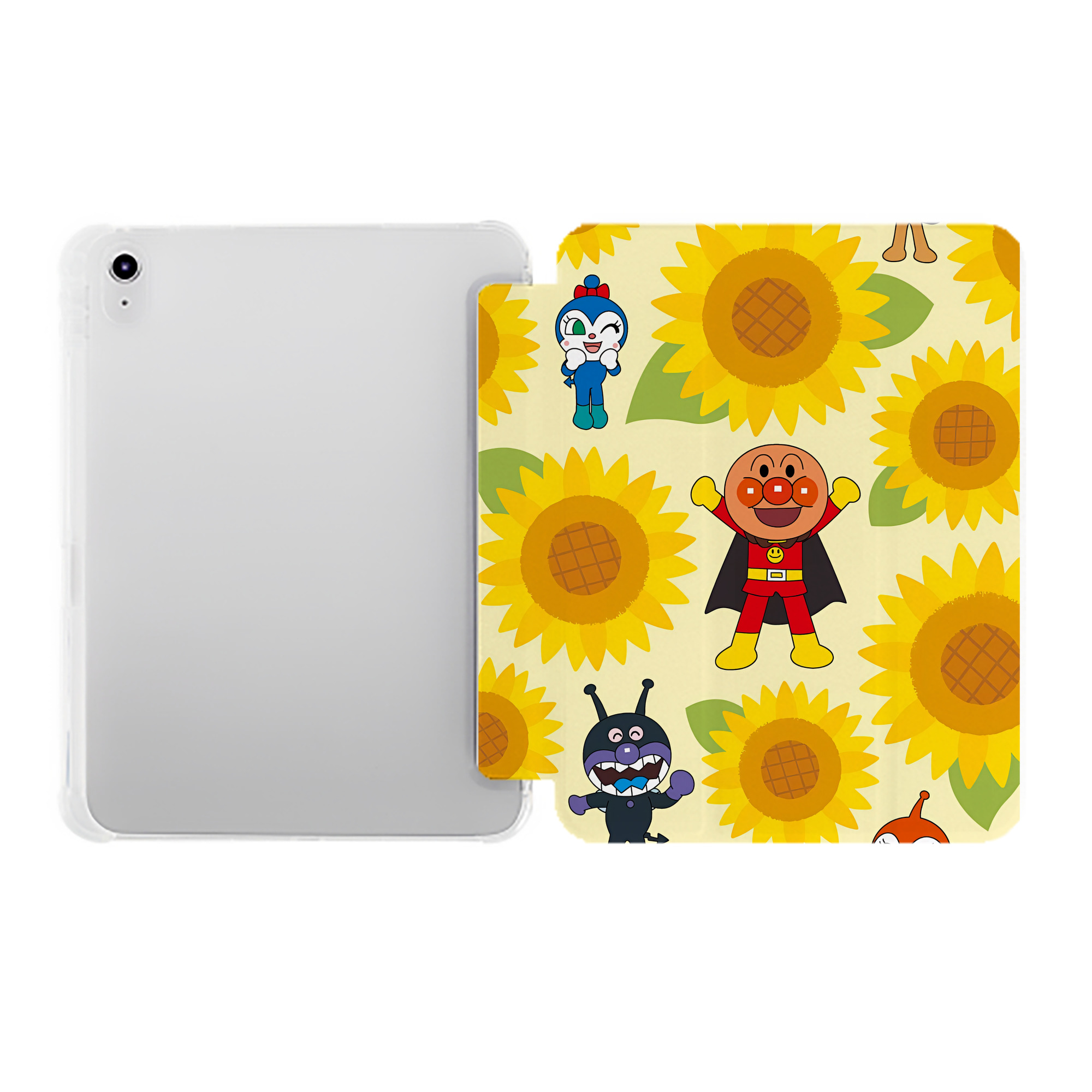 （画像用） アンパンマン Anpanman IPad ケース ペン収納付き 三つ折りスタンド PUレザー×シリコン 対応機種9.5/10.5/10.9インチ
